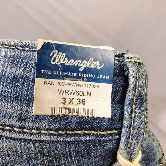 Wrangler Willow Women's Junior Boot Cut Riding Blue Denim Jeans - Picture 10 of 10